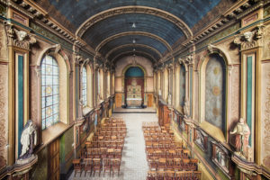 abandoned church with chairs abandoned church with chairs